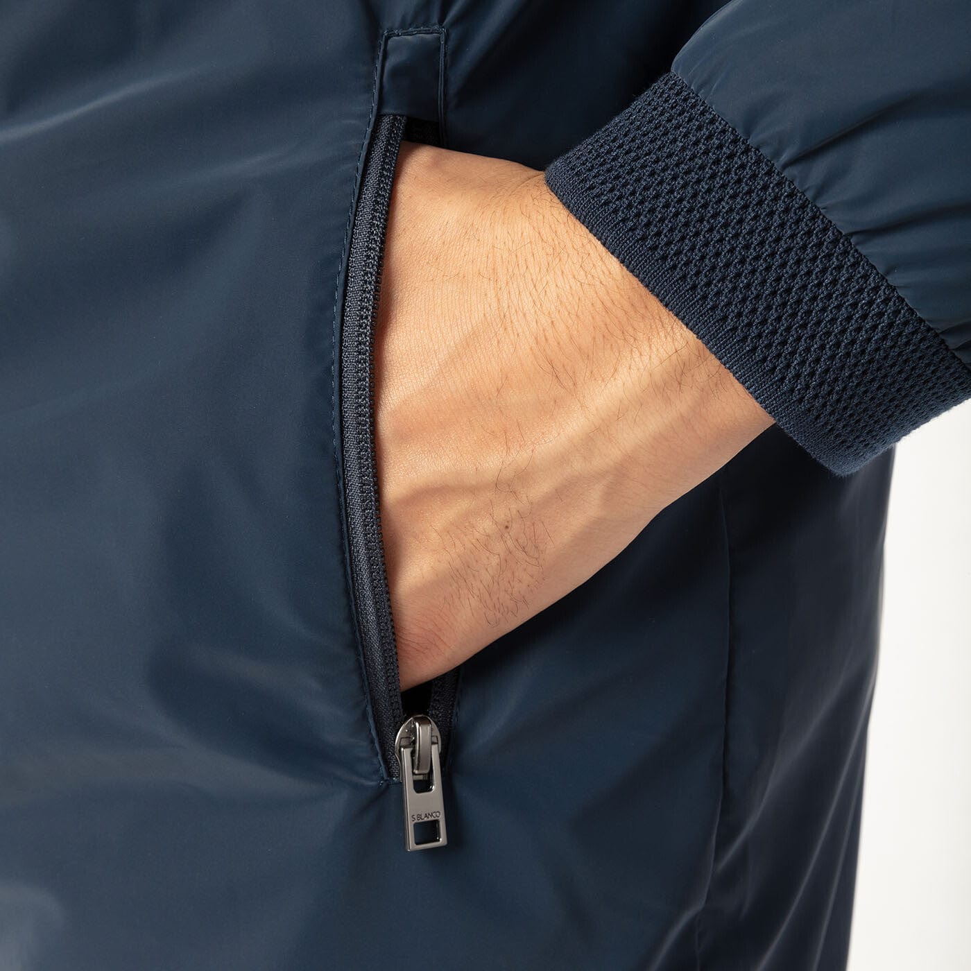 Lange windjack PLAY in marineblauw