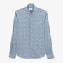 Blauw shirt met fantasieprint en lange mouwen
