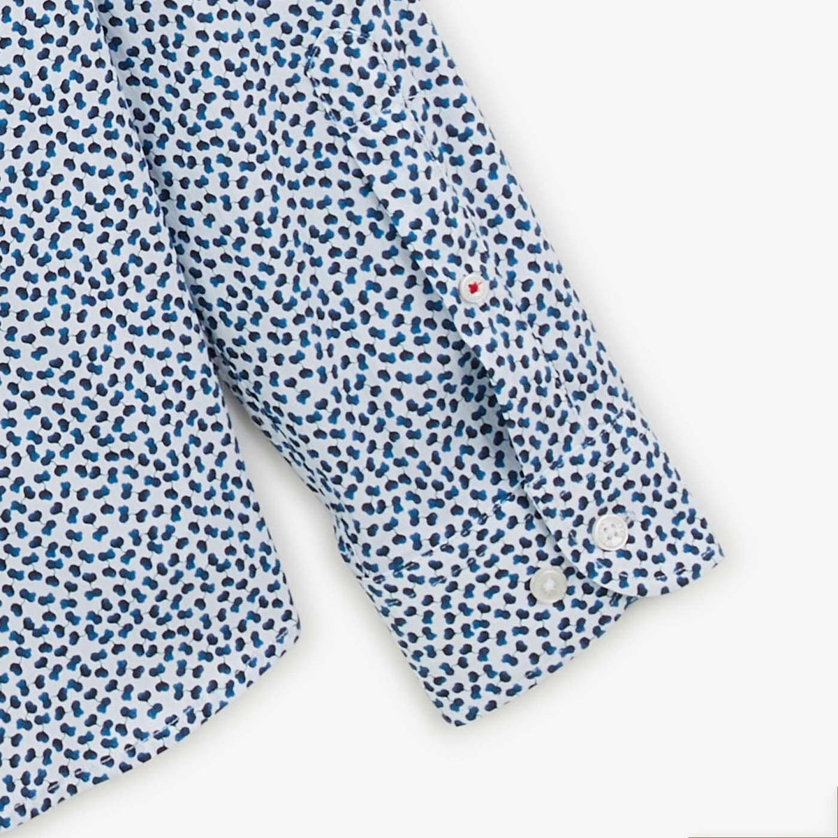 Blauw shirt met fantasieprint en lange mouwen