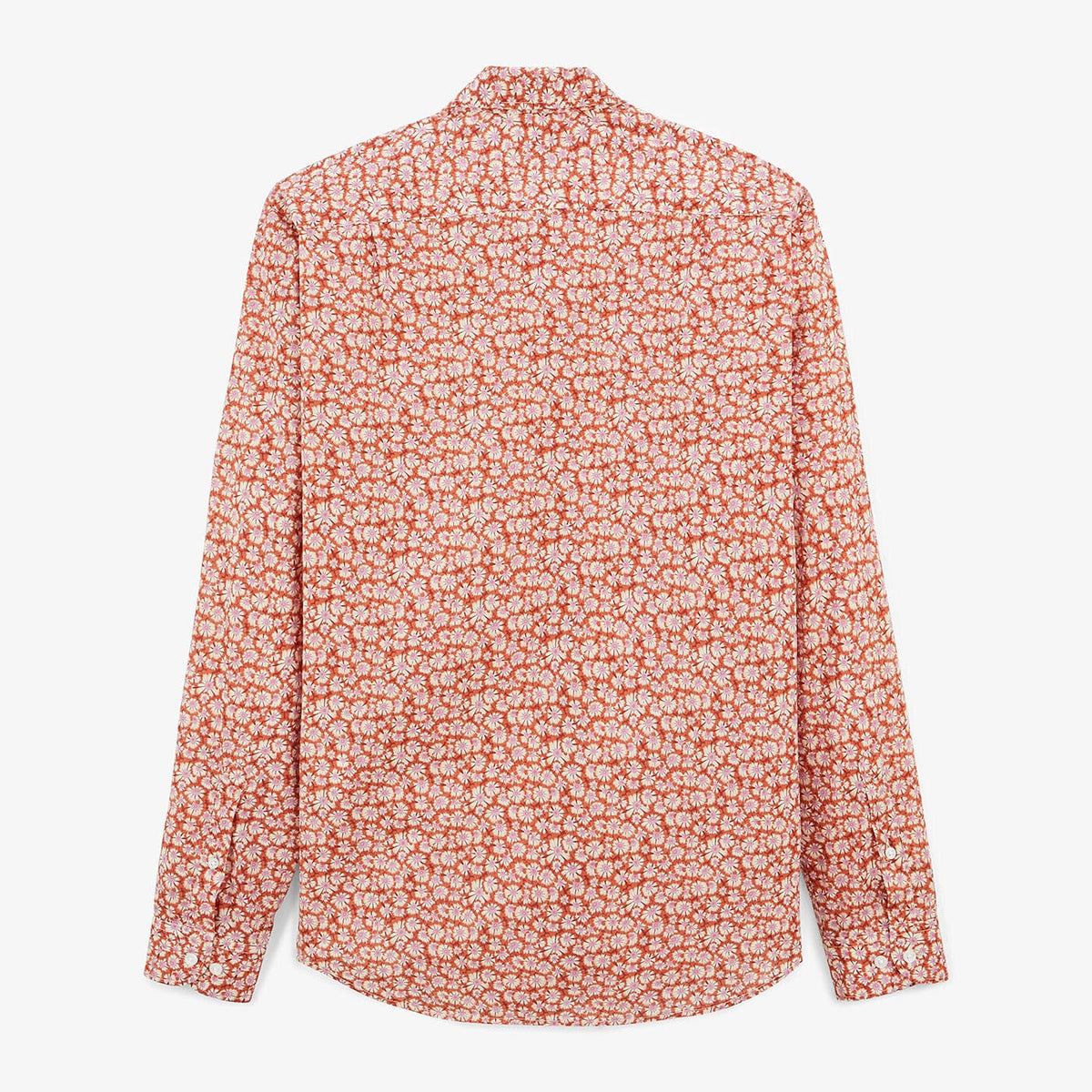 Koperoranje shirt met lange mouwen en bloemenprint