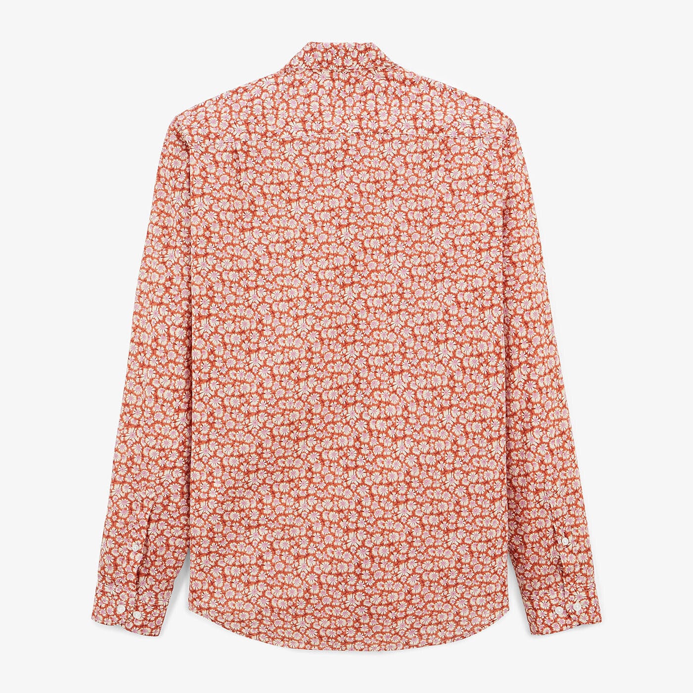 Koperoranje shirt met lange mouwen en bloemenprint