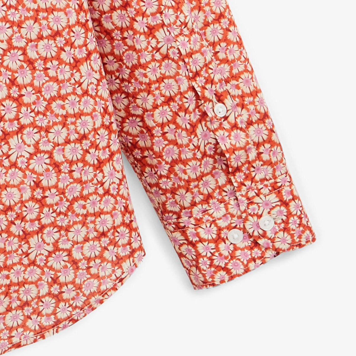 Koperoranje shirt met lange mouwen en bloemenprint