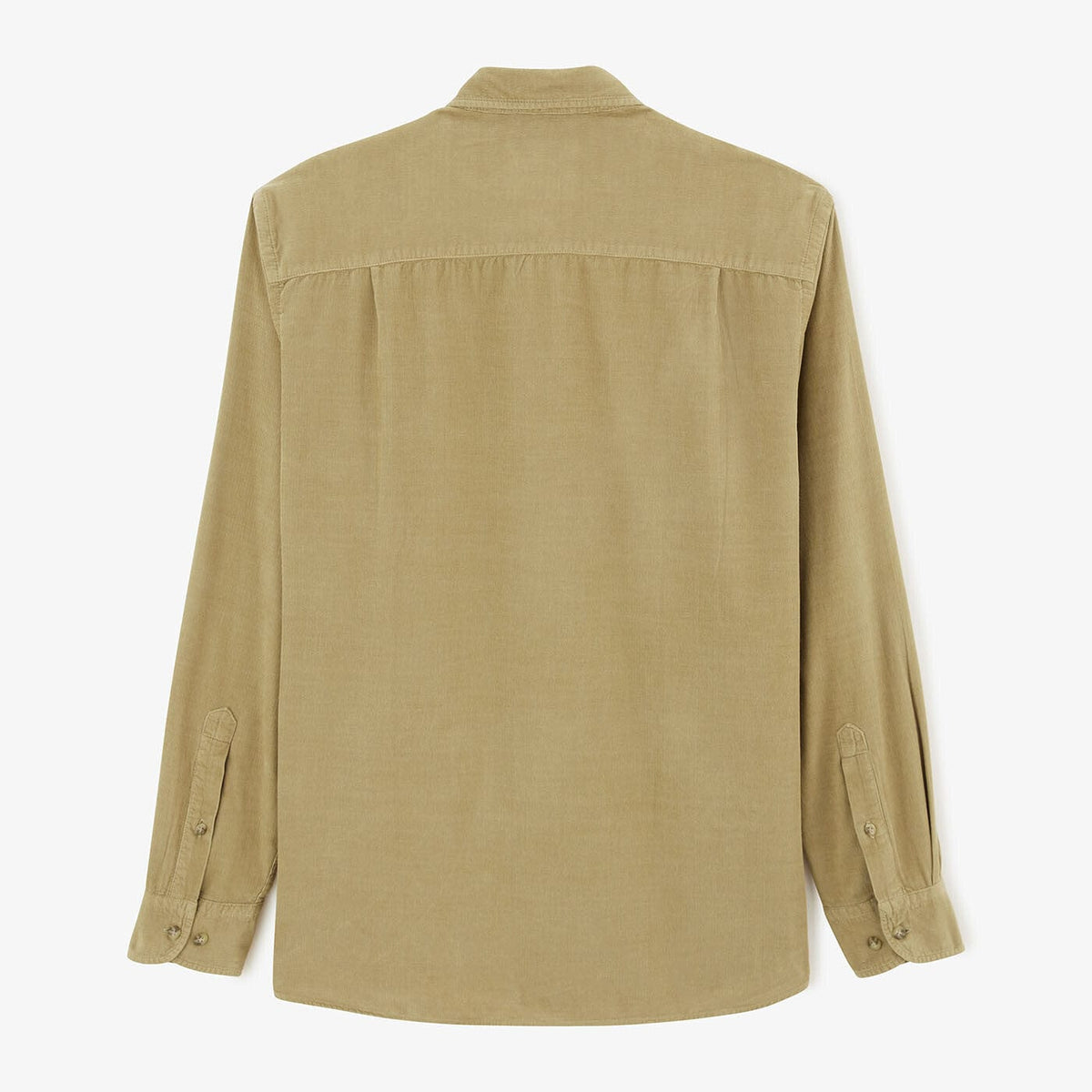 Beige fluwelen shirt met lange mouwen
