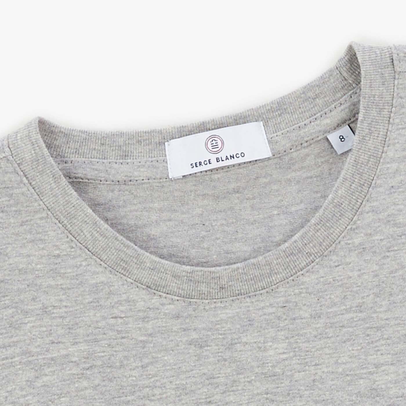 Junior T-shirt met ronde hals van grijs gemêleerd katoen