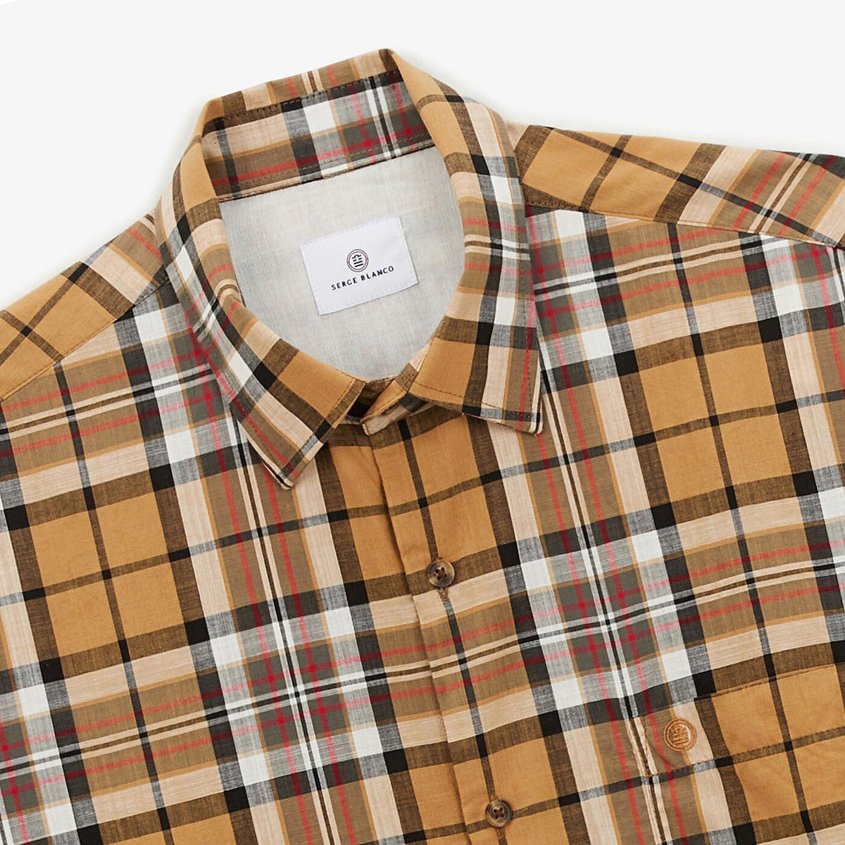 Regular shirt bruin geruit