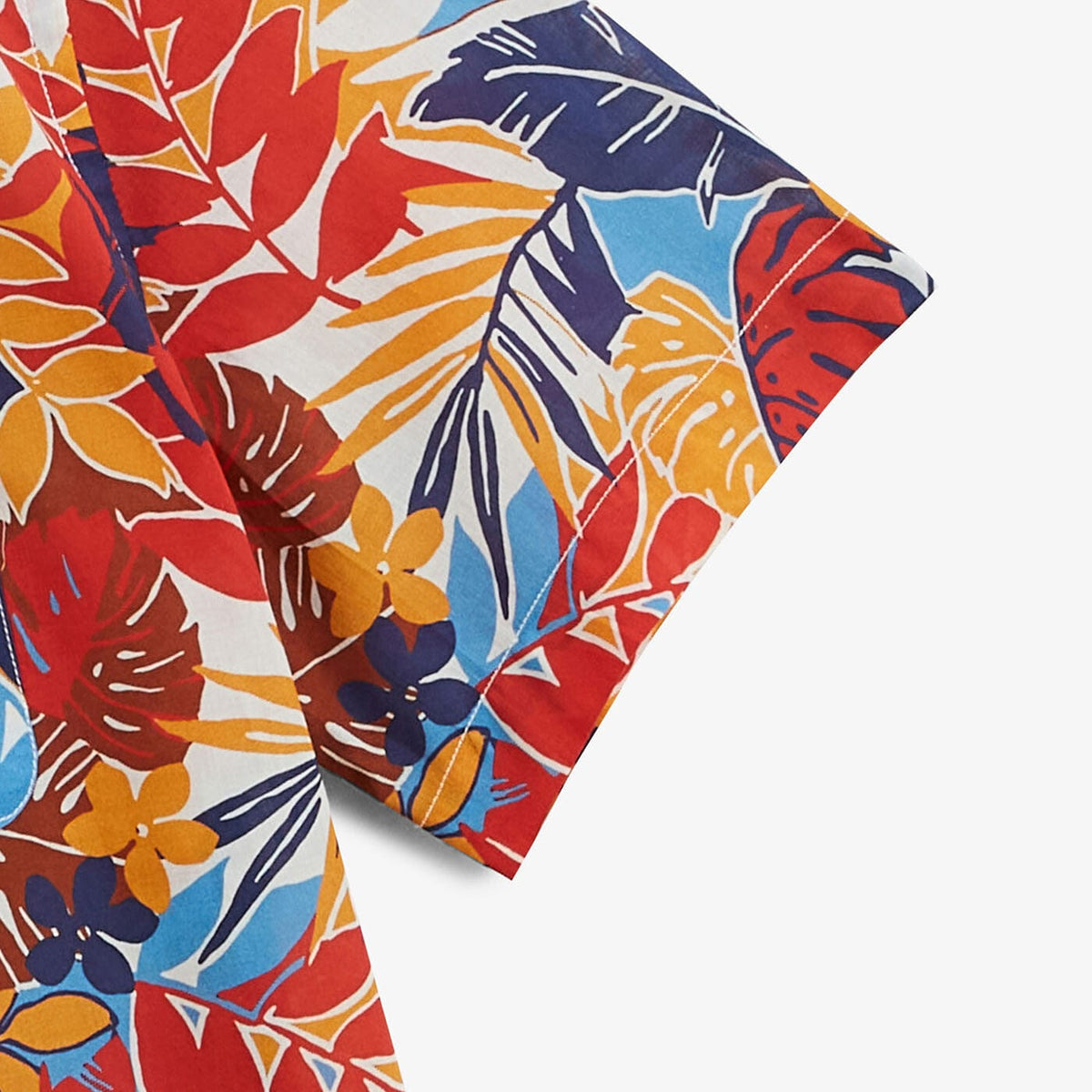 Korte mouwen bowling shirt abrikoos met fantasieprint