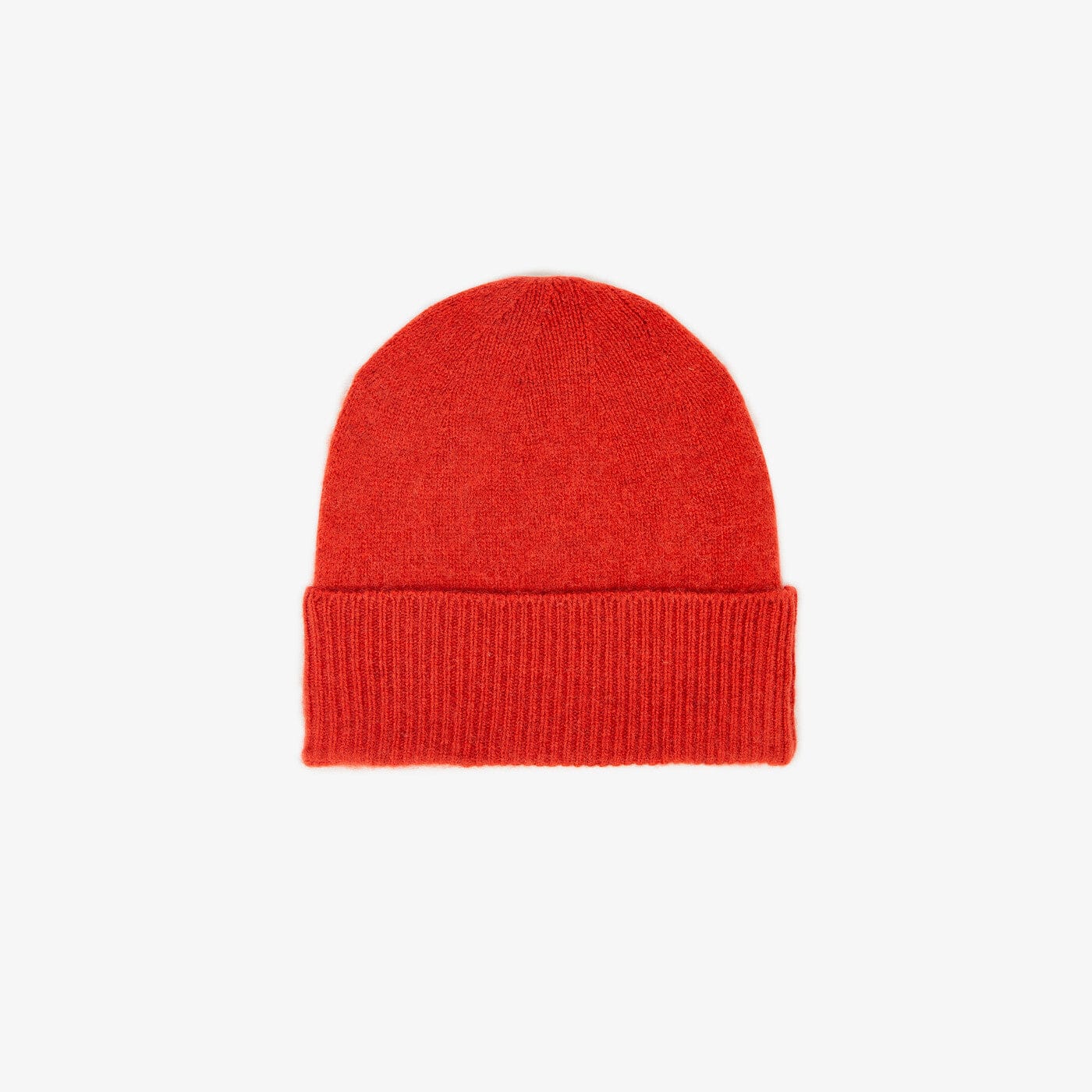 Effen oranje gemêleerde wollen muts