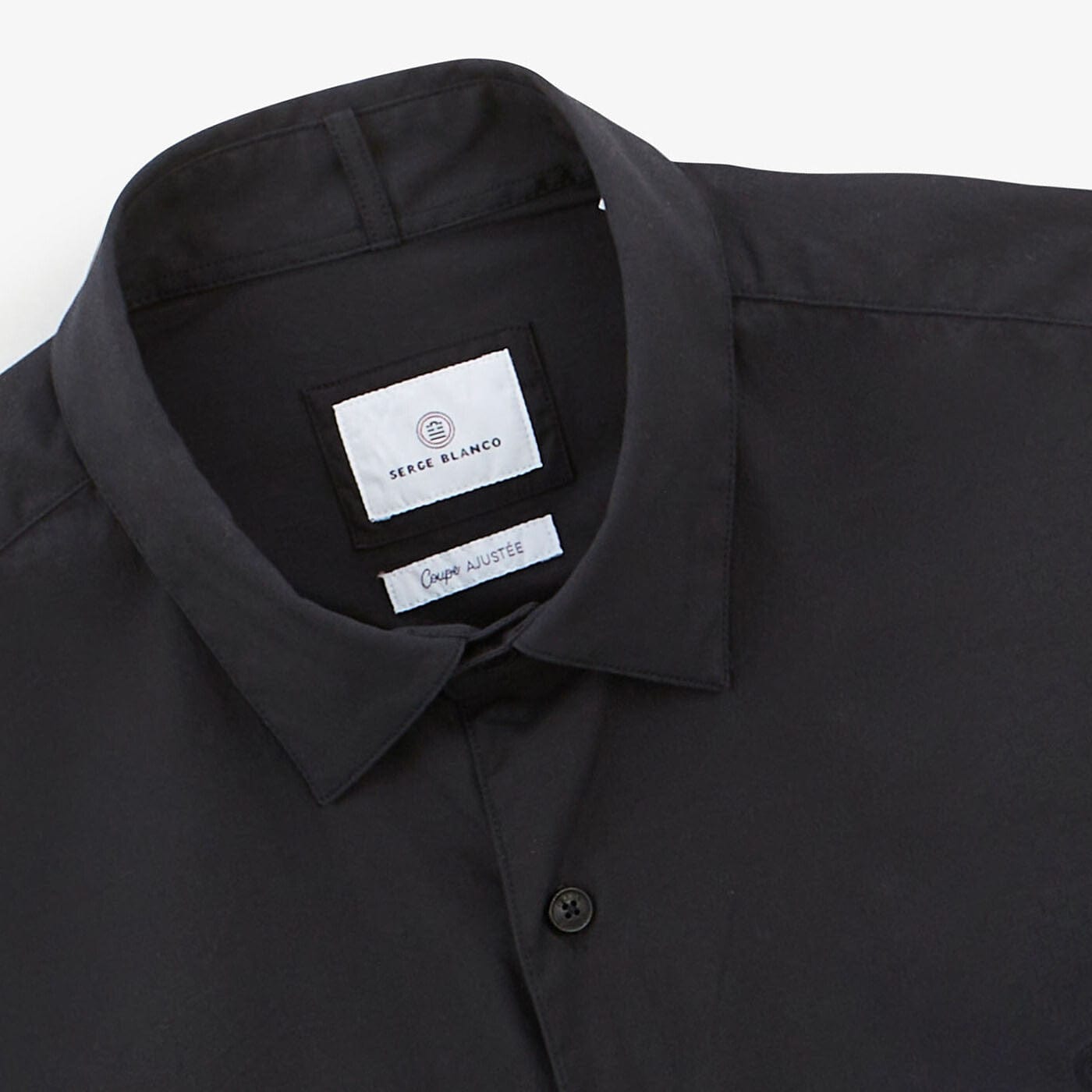 Zwart effen shirt met lange mouwen