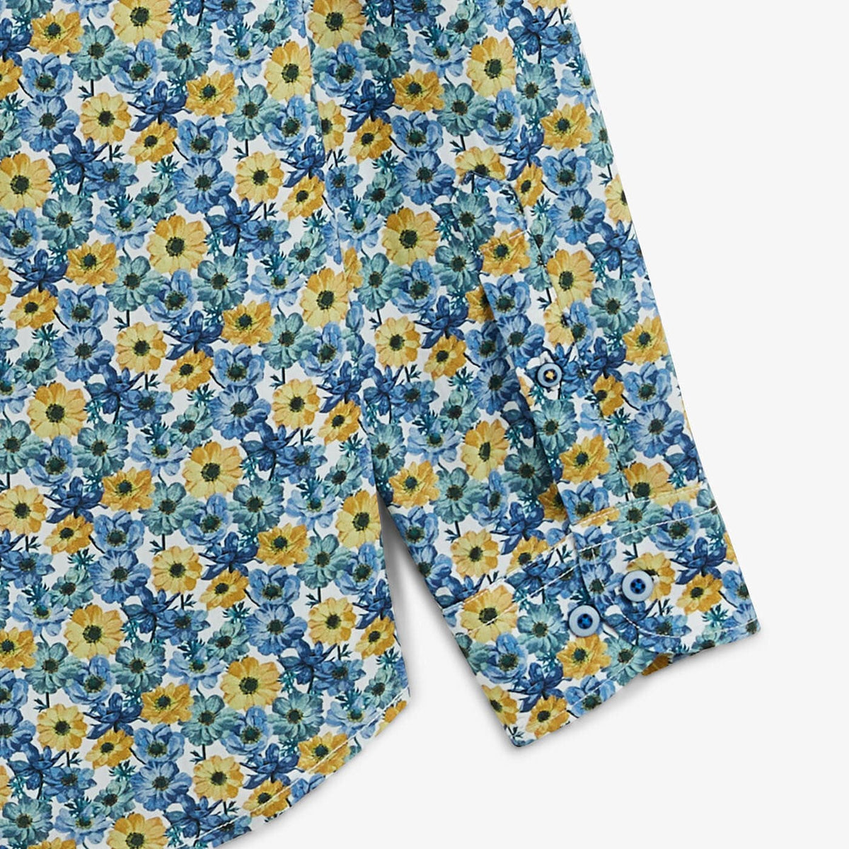 Regular shirt blauw pilotenprint korenbloekleurig heren serge blanco