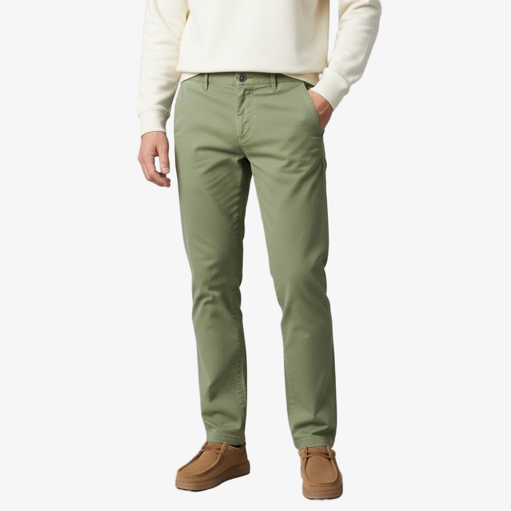 Chino 702 Rechte pasvorm Comfort Militair groen Heren SERGE BLANCO