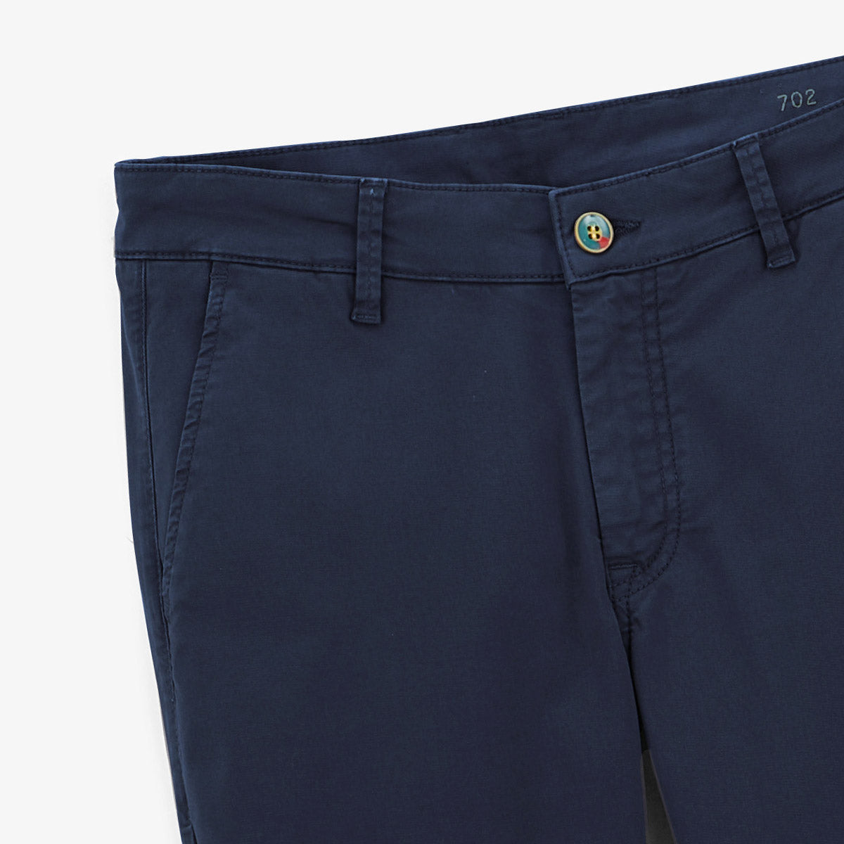 Chino 702 rechte pasvorm comfortabel marineblauw katoen heren serge blanco