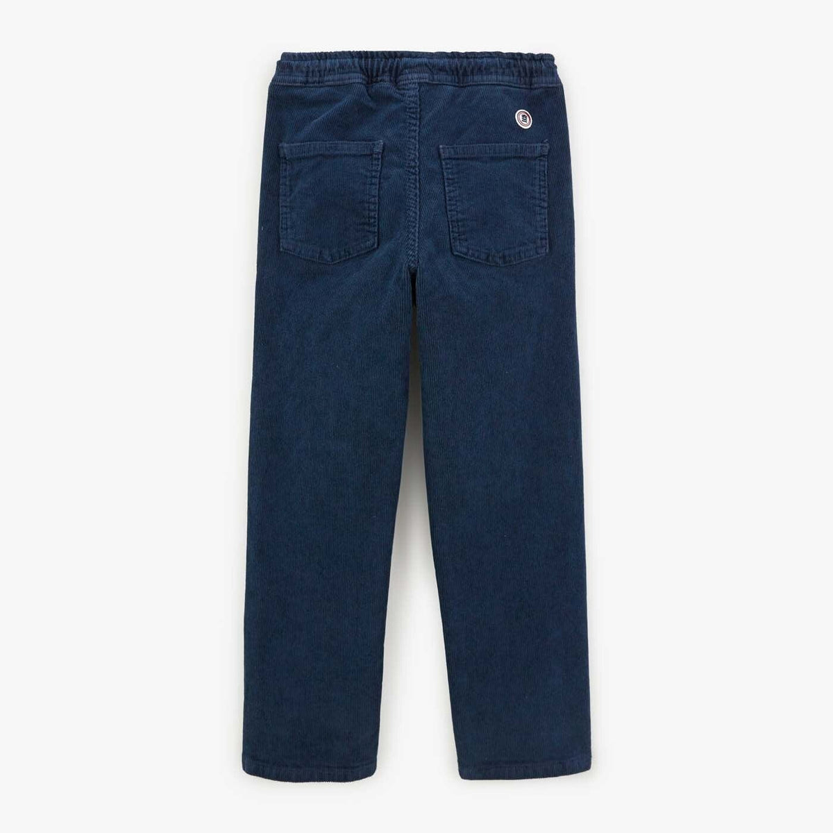 Chino van fluweel 734 Junior met elastische tailleband, donkerblauw
