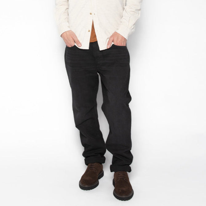 Jean 331 tapered fit zwart katoen wijde pasvorm heren SERGE BLANCO look