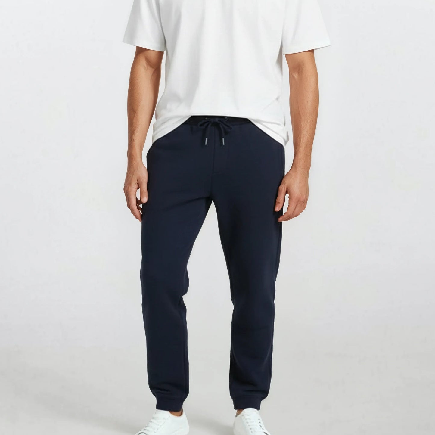 Joggingbroek van marineblauw geribd katoen voor heren SERGE BLANCO