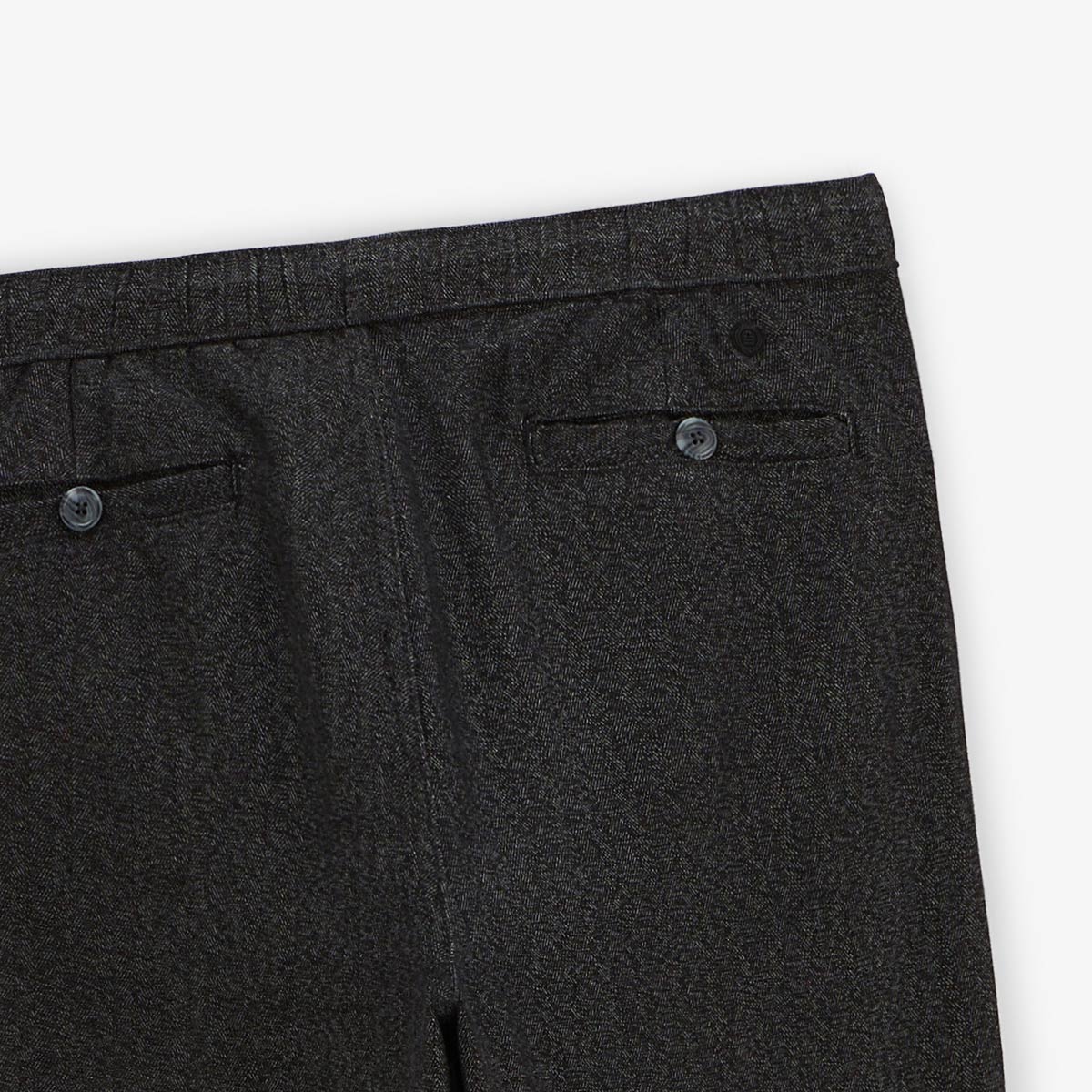 Broek 556 wijde pasvorm half elastische taille grijs gemêleerd katoen heren SERGE BLANCO