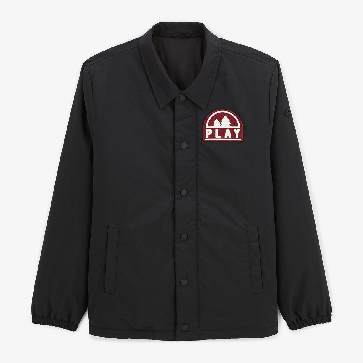 Waterafstotende parka met geborduurde badge, zwart, heren, SERGE BLANCO 