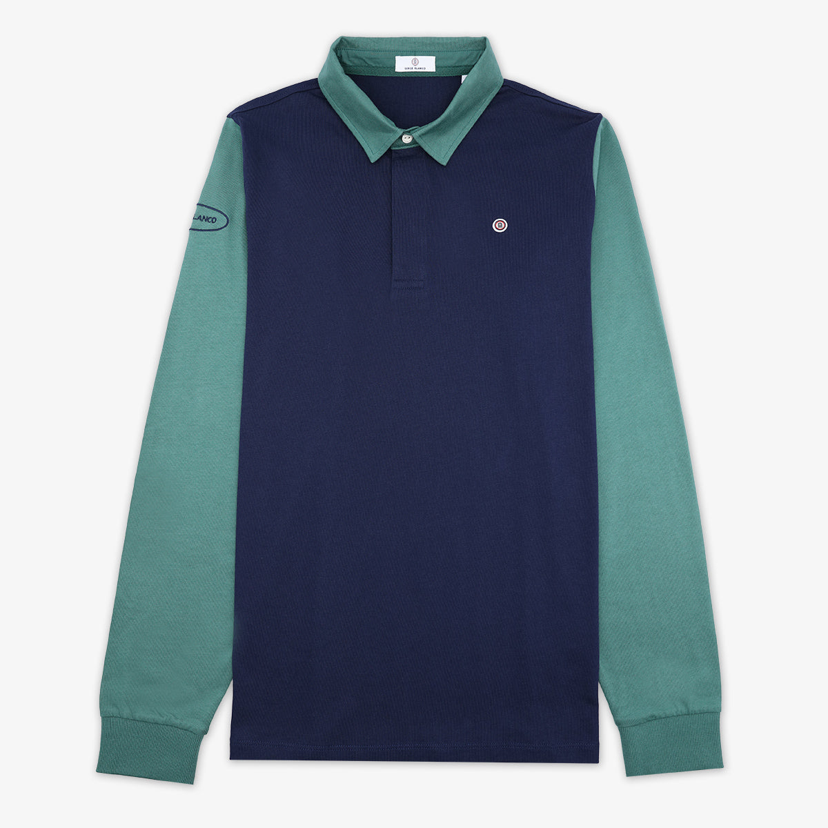 Langemouwen poloshirt van katoen, marineblauw Livio voor heren, serge blanco
