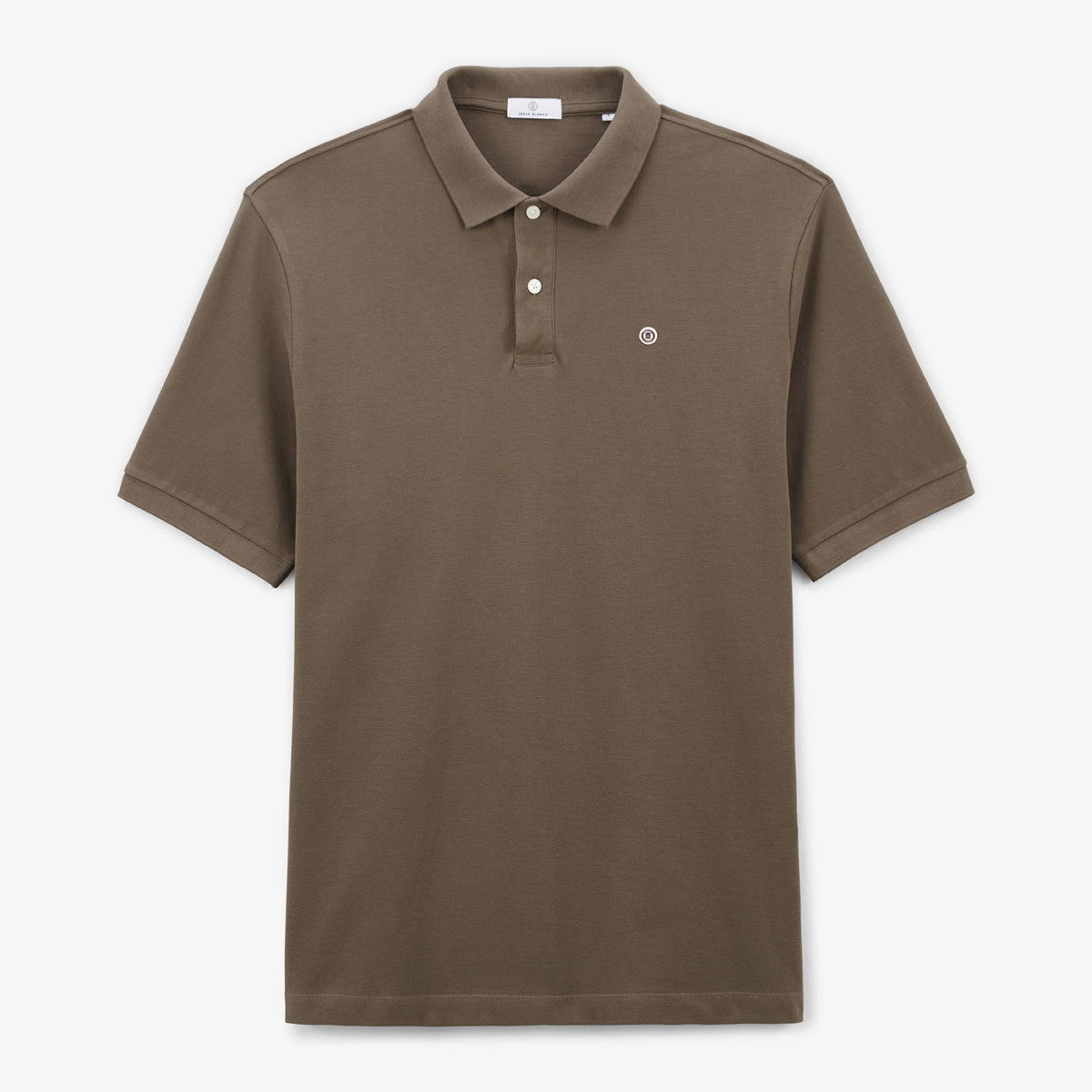 Lucas piqué polo met korte mouwen van katoen, shitake bruin, heren SERGE BLANCO