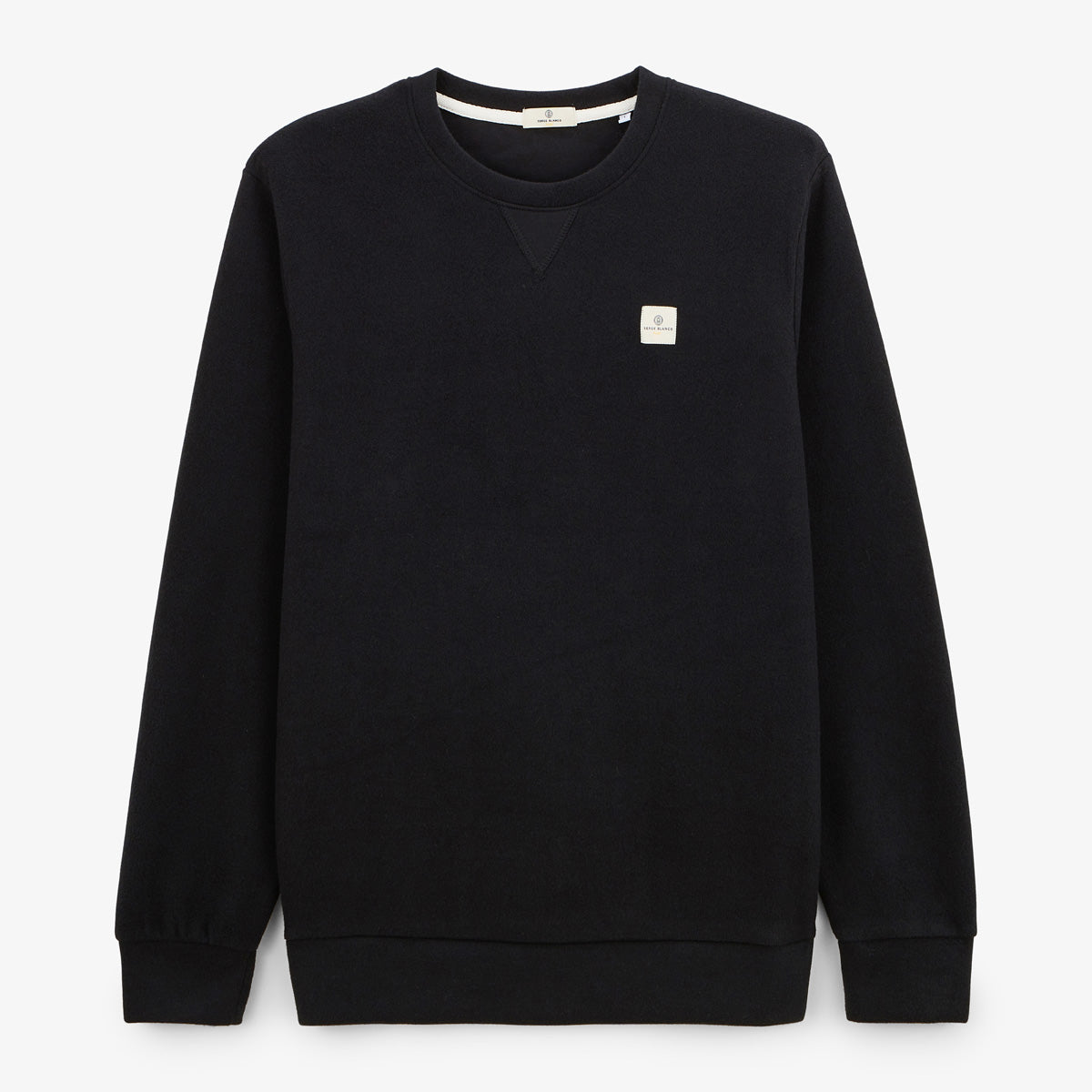 Zwarte effen sweater met ronde hals Play SERGE BLANCO