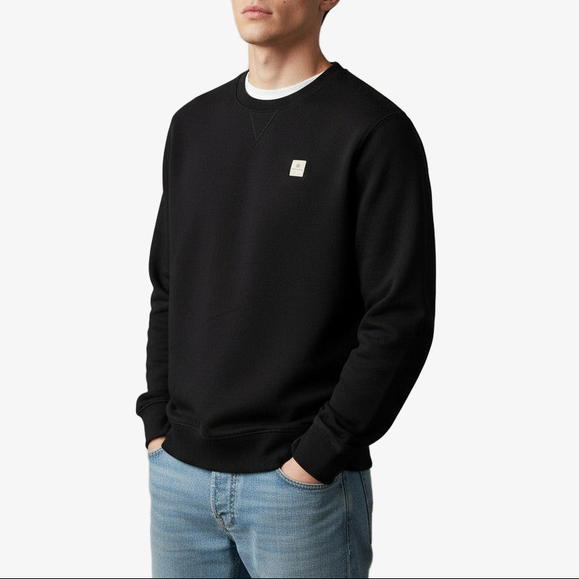 Zwarte effen sweater met ronde hals Play SERGE BLANCO