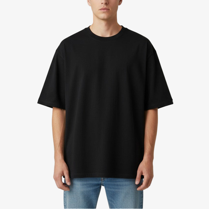 Korte mouwen T-shirt van stretchkatoen, zwart, Tarike, heren, SERGE BLANCO