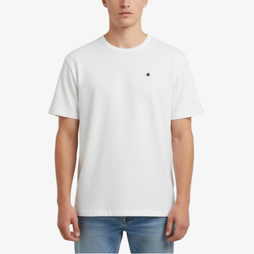 Oversized T-shirt met korte mouwen van wit gewafeld katoen voor heren SERGE BLANCO