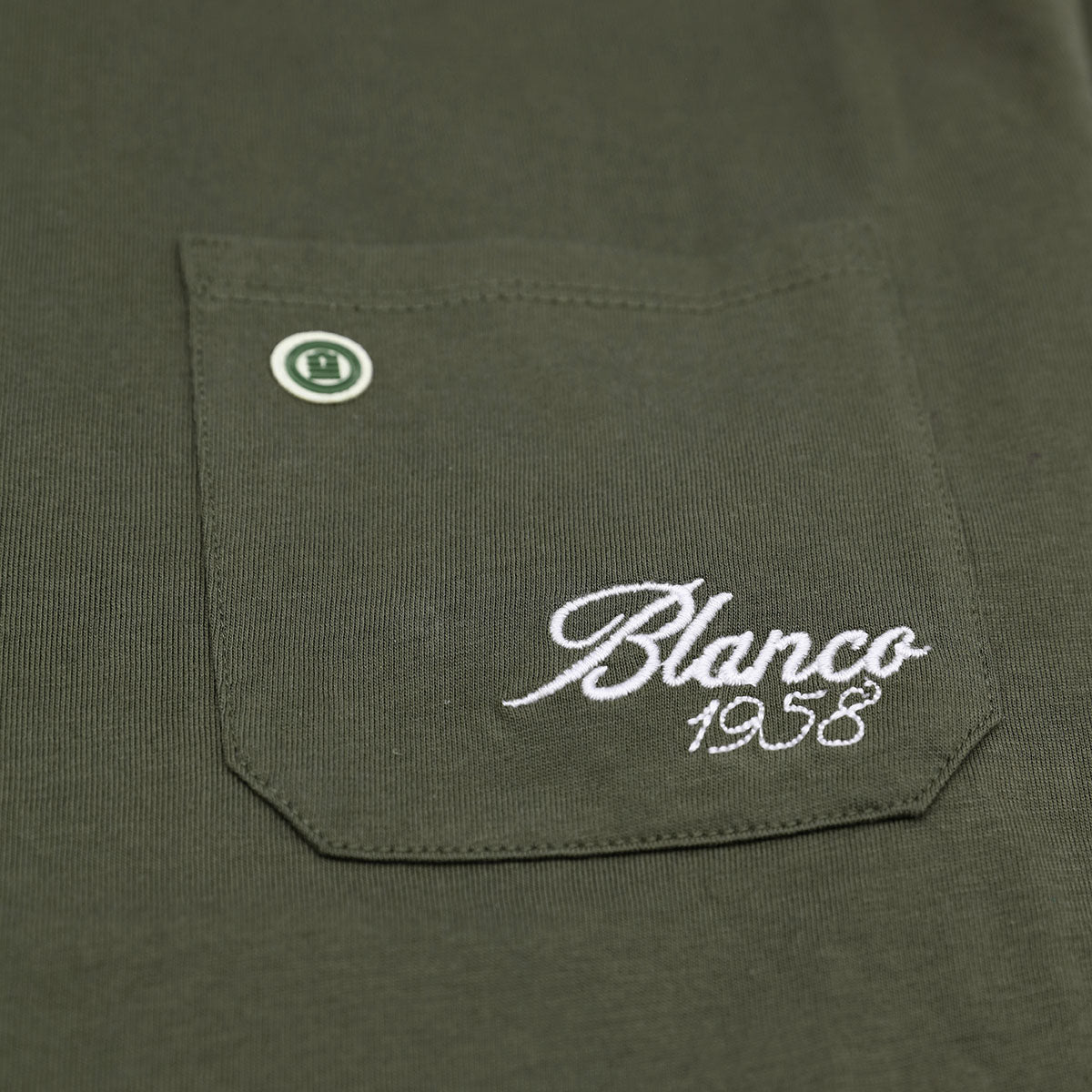 Kaki groen Blanco 1958 heren T-shirt met korte mouwen SERGE BLANCO