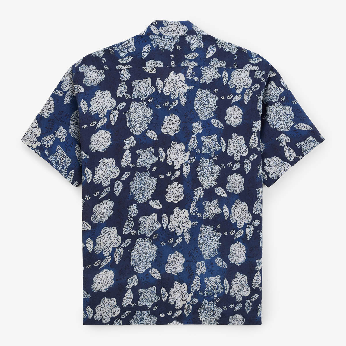 Korte mouwen shirt met bloemenprint van katoen in opaalblauw voor heren SERGE BLANCO