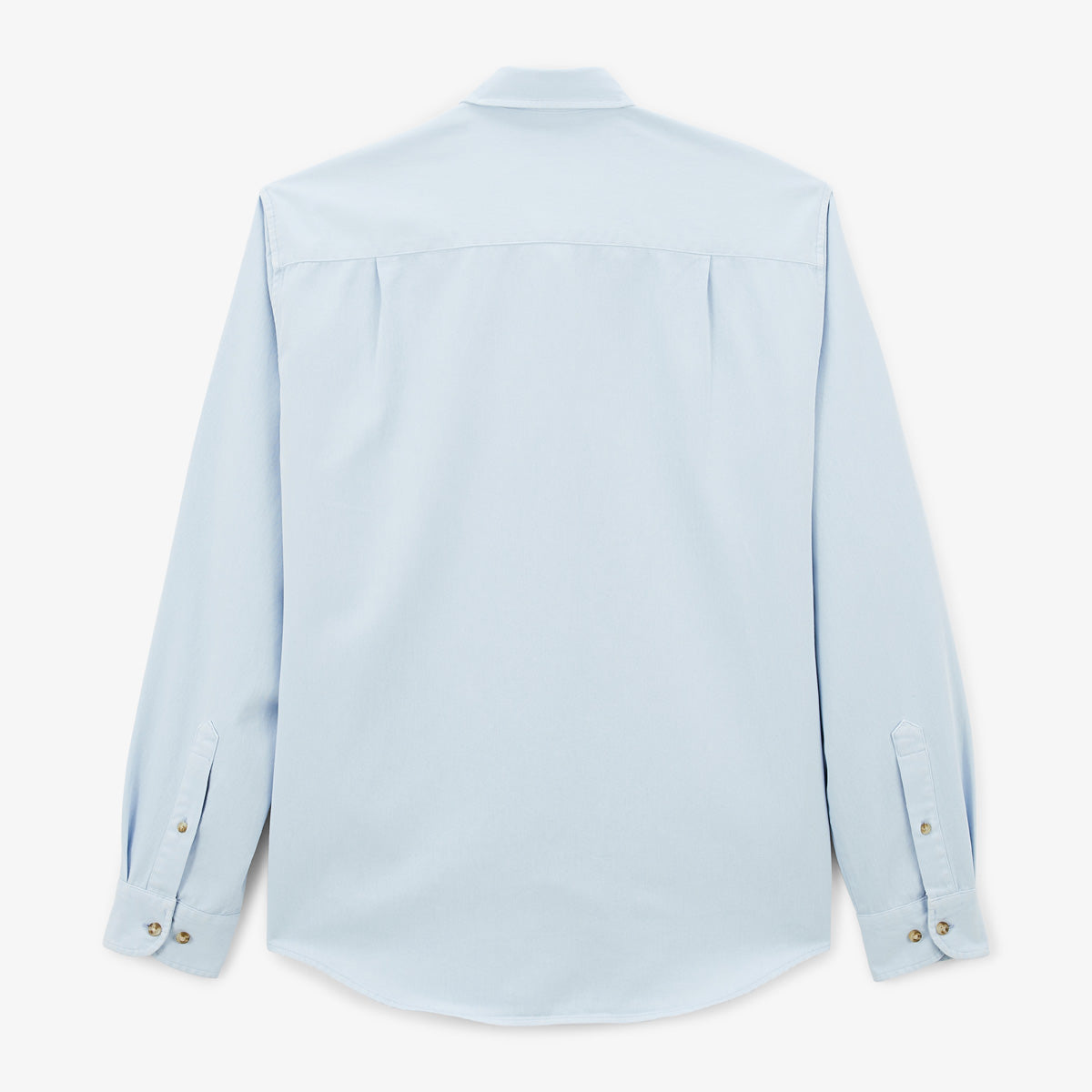 Lange mouwen overhemd van katoen twill, effen blauw, Charles Homme SERGE BLANCO