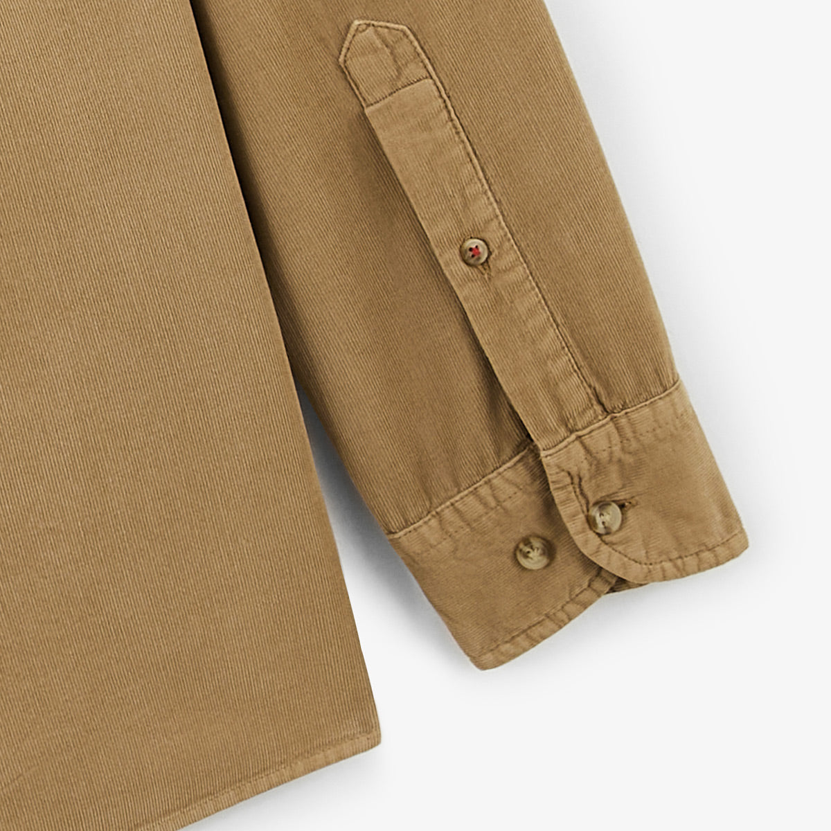 Beige katoenen fluwelen overhemd met lange mouwen Charles Homme SERGE BLANCO