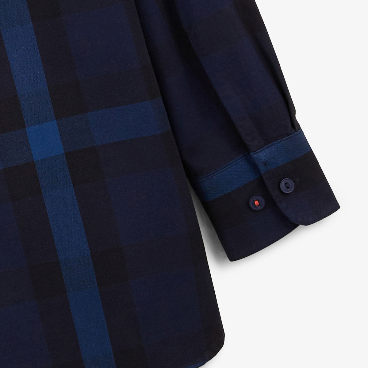 Lange mouwen shirt van marineblauw katoenfluweel voor heren Amsterdam SERGE BLANCO