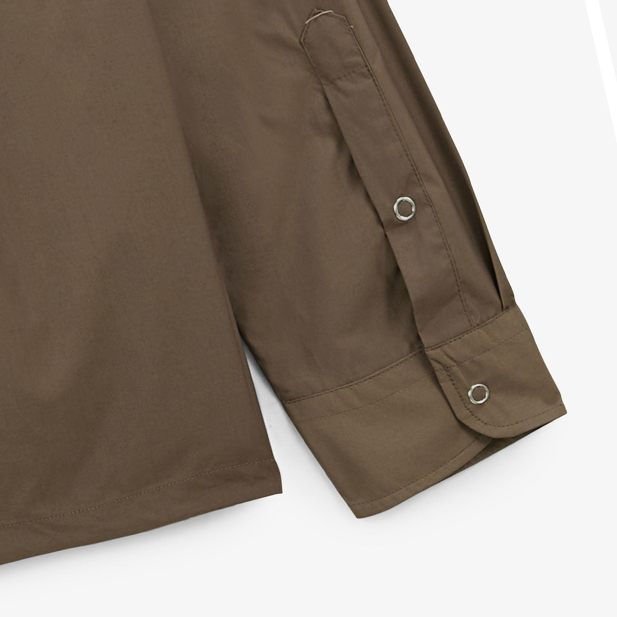 Lange mouwen shirt van nylon en katoen in shitake bruin Clovis Heren SERGE BLANCO