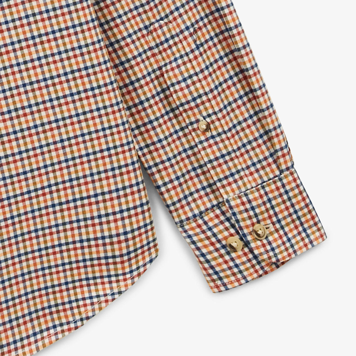 Overhemd met lange mouwen van twill met kleine koperen ruitjes Charles Homme SERGE BLANCO