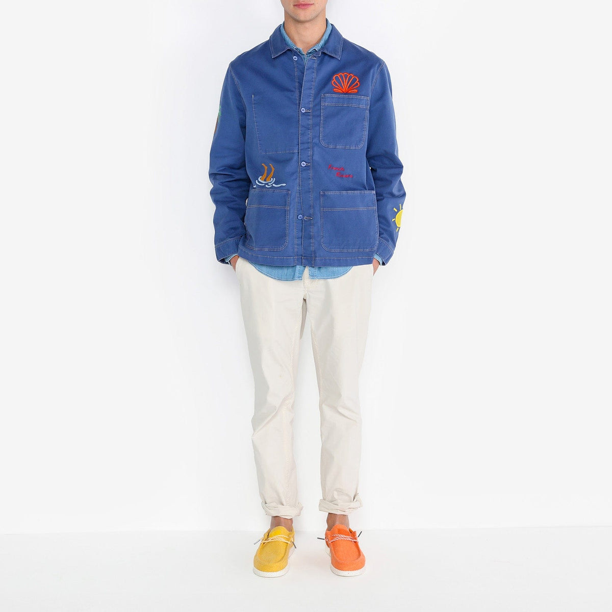 Chino 743 Elastisch Parachutestof Wit Latte Heren SERGE BLANCO