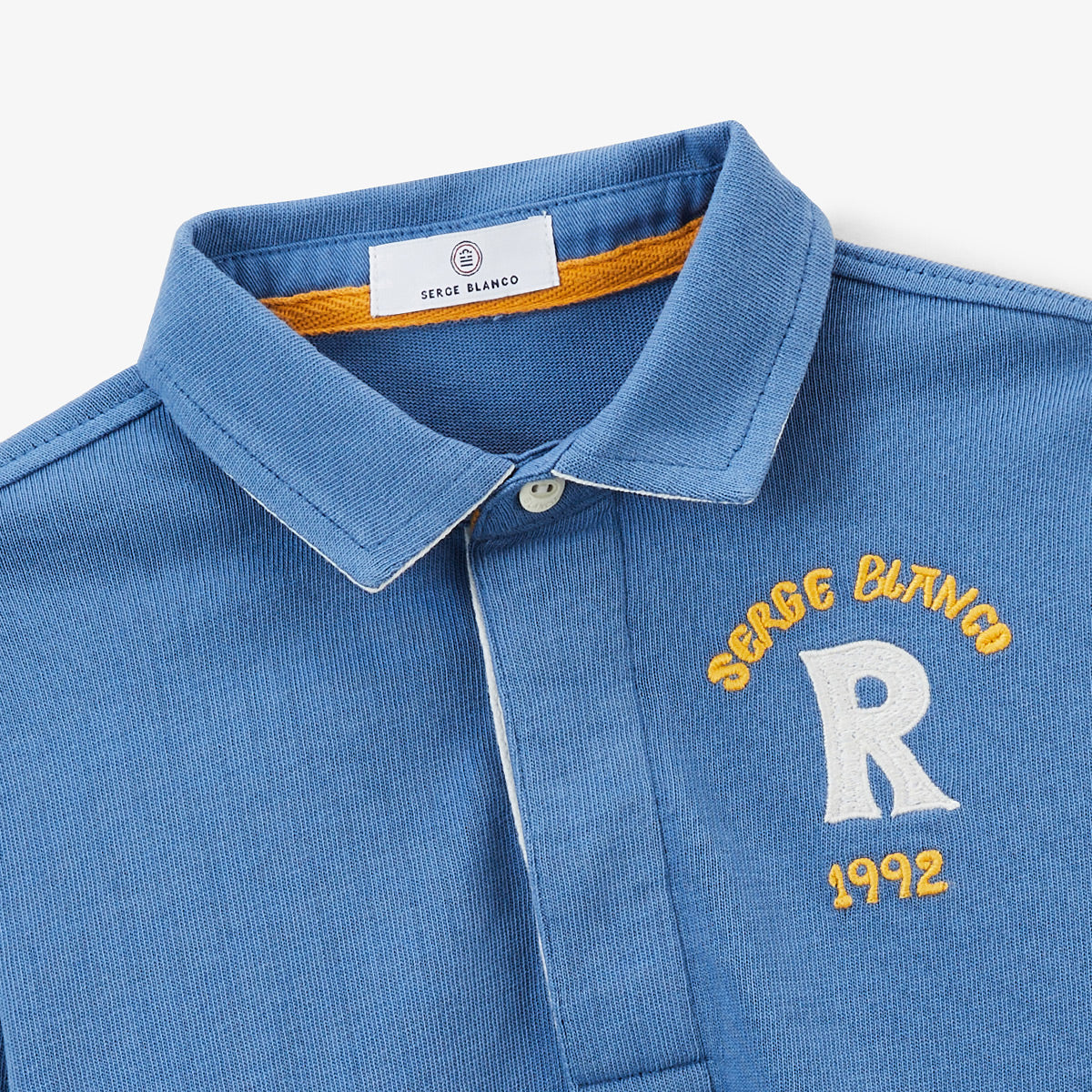 Lange mouwen rugby shirt voor jongens, blauw katoen Lior Homme SERGE BLANCO