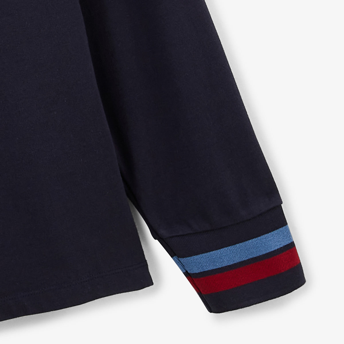 Donkerblauw rugby shirt met lange mouwen en borduursel 15 Heren SERGE BLANCO