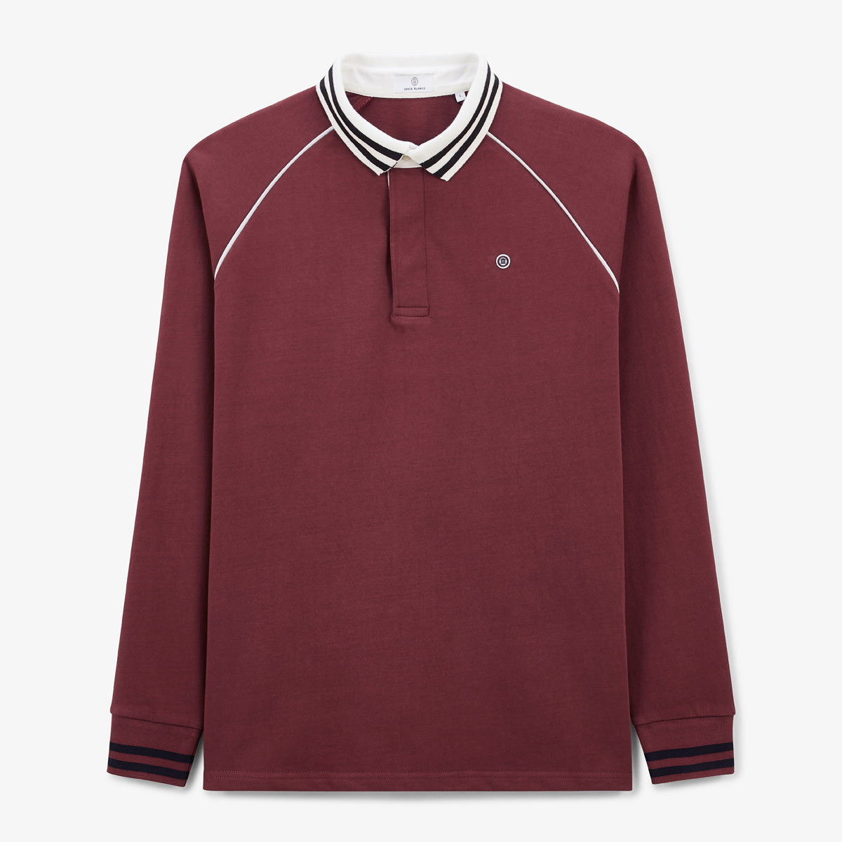 Rugby shirt met lange mouwen en rode kraag Merlot voor heren SERGE BLANCO