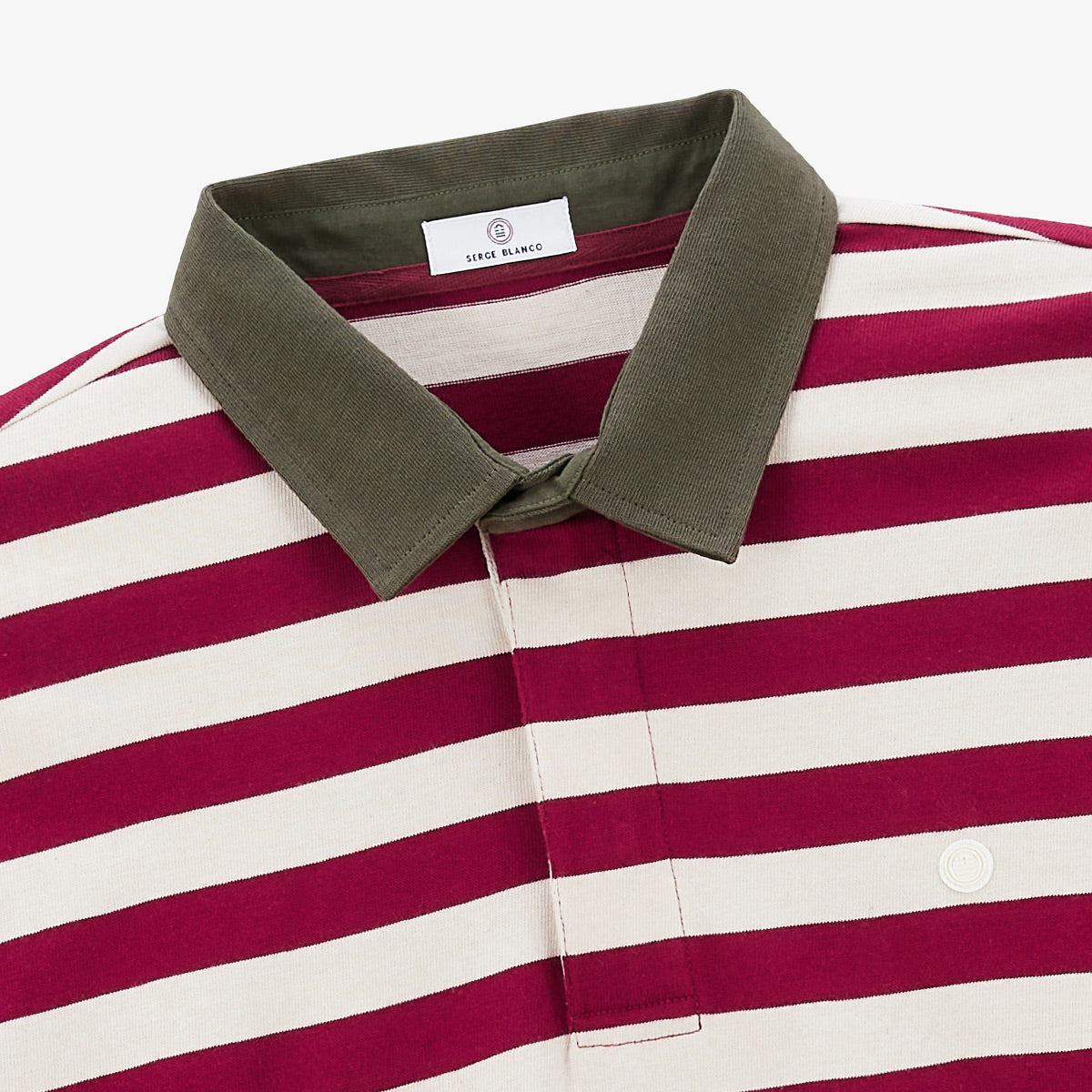 Lange mouwen rugby shirt van katoen met strepen Merlot Lens Heren SERGE BLANCO