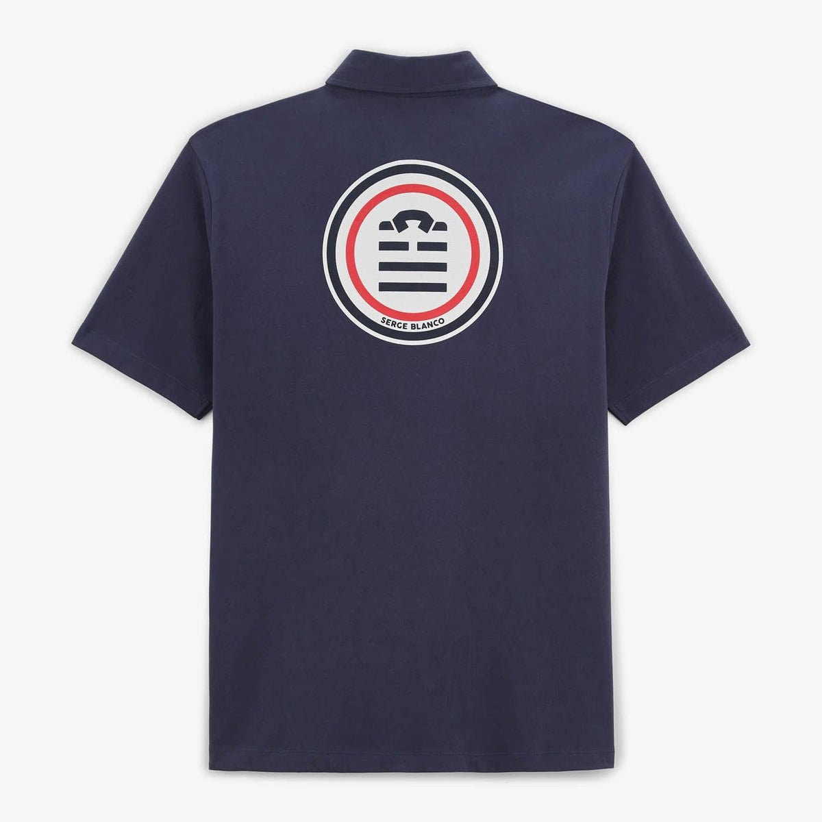 Rugbypolo met korte mouwen Lyes van katoenen jersey, nachtblauw, heren SERGE BLANCO