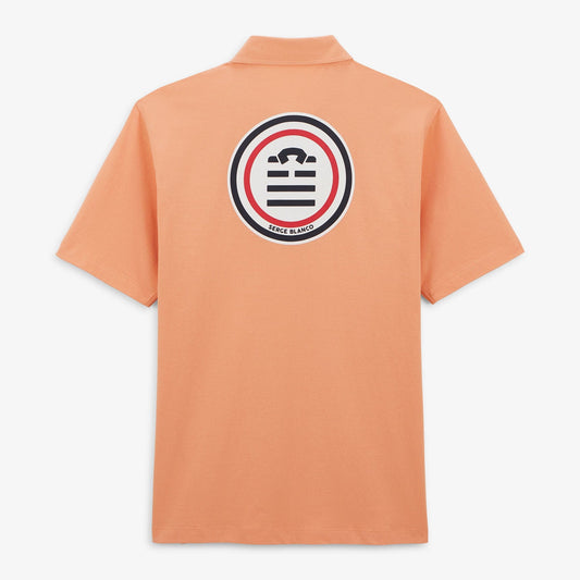 Rugbypolo met korte mouwen Lyes van katoenen jersey Koraalrood Heren SERGE BLANCO