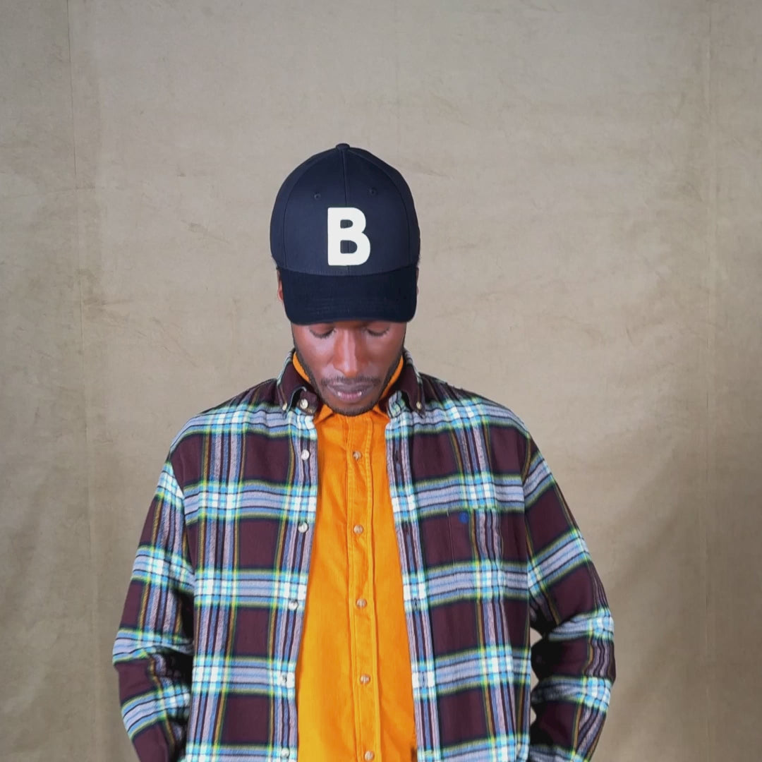 Zwarte katoenen baseballpet