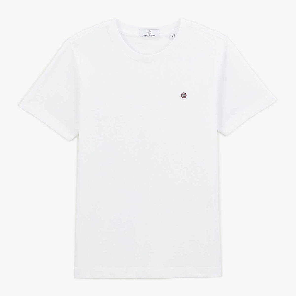 T-shirt met korte mouwen en ronde hals van wit katoen voor jongeren SERGE BLANCO