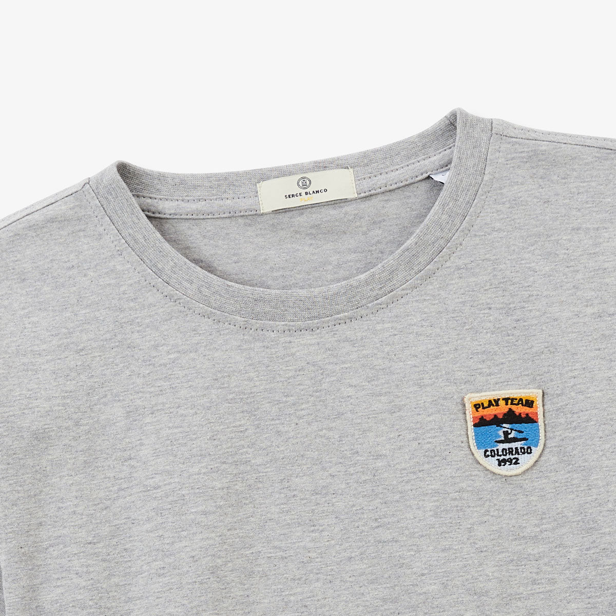 Junior T-shirt met korte mouwen van grijs gemêleerd katoen Tancrede SERGE BLANCO