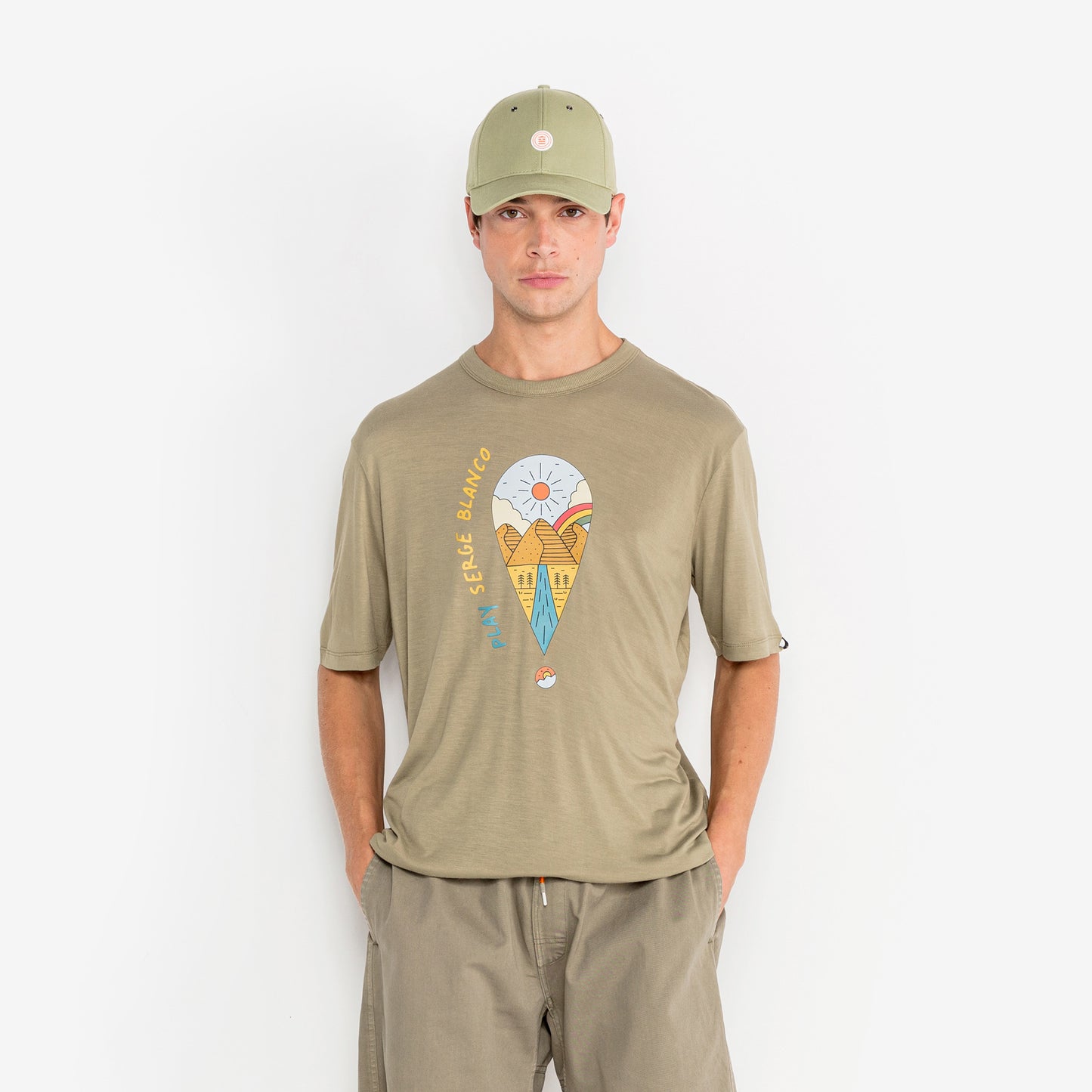 T-shirt met korte mouwen en ronde hals Turner Teck Groen Kaki Heren SERGE BLANCO