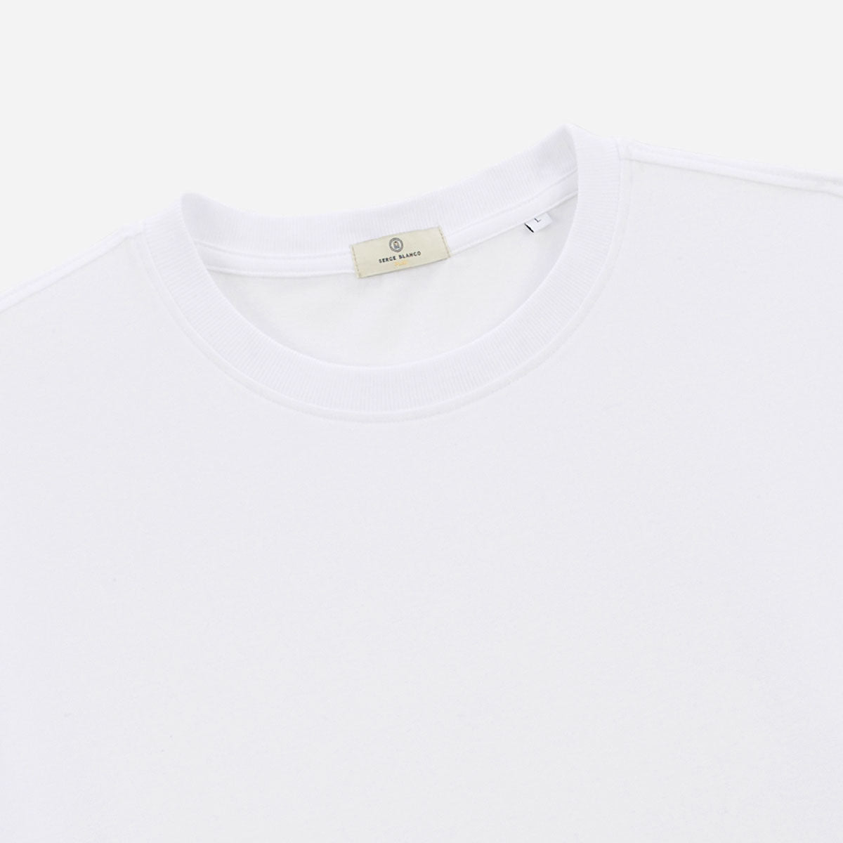 T-shirt met korte mouwen van stretchkatoen, wit, Tarike, heren, SERGE BLANCO