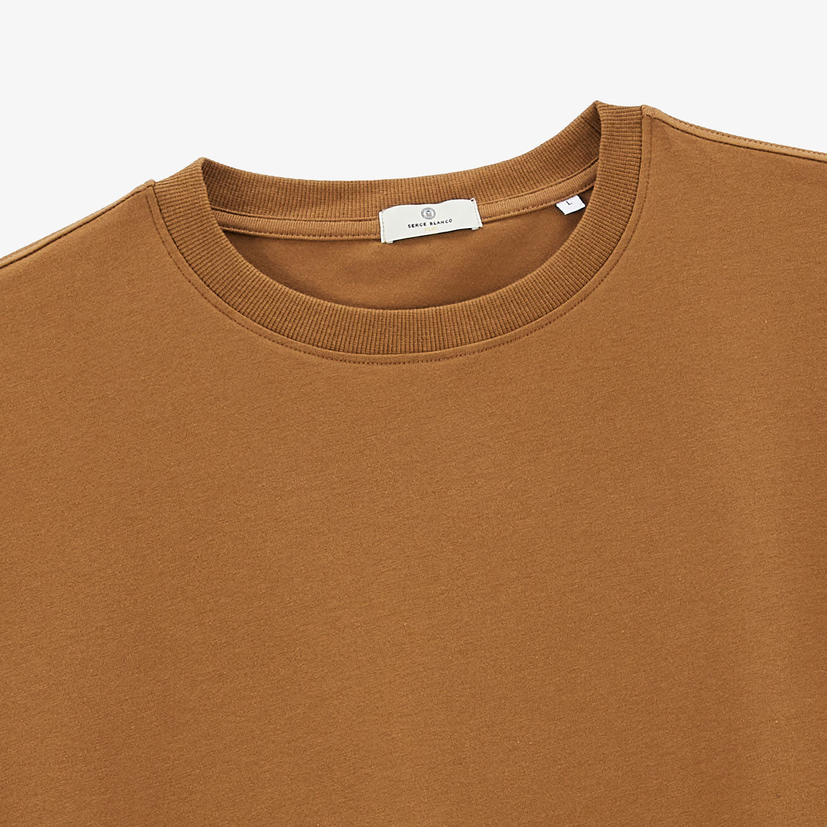 Kort mouwen T-shirt van stretchkatoen in hazelnootbruin Tarike voor heren SERGE BLANCO