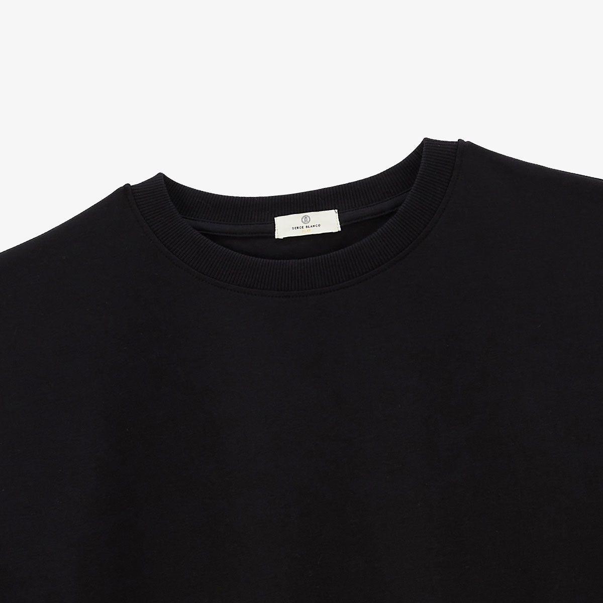 Korte mouwen T-shirt van stretchkatoen, zwart, Tarike, heren, SERGE BLANCO