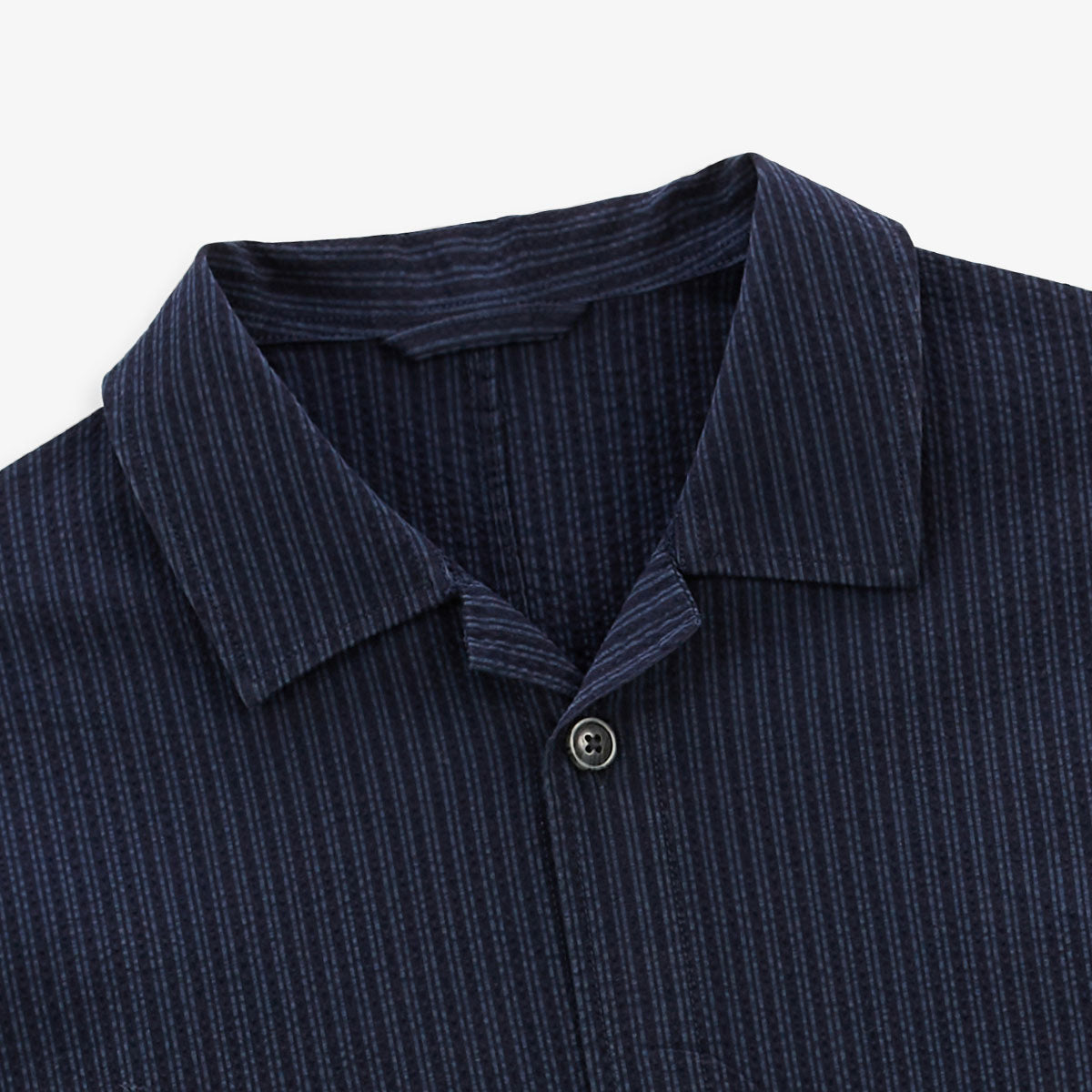 Worker Seersucker jasje Donkerblauw Navy Waël Heren SERGE BLANCO